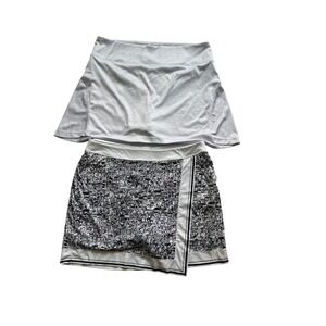 Greg Norman Collection White and Black Printed golf Skort